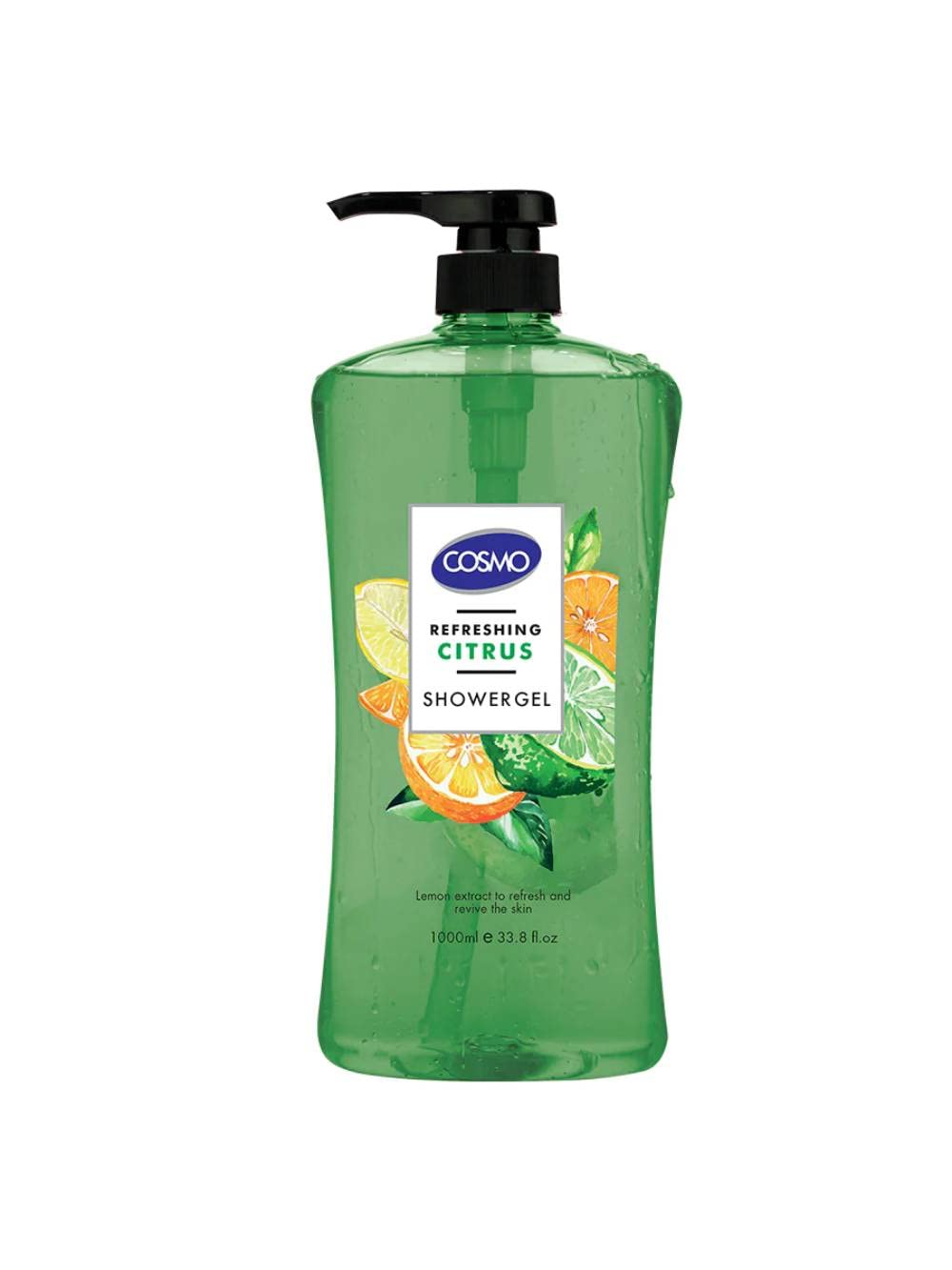 Cosmo Refreshing Citrus Shower Gel 1000ml | Lemon Extract to Refresh and Revive the Skin | All Skin Type | For Men & Women