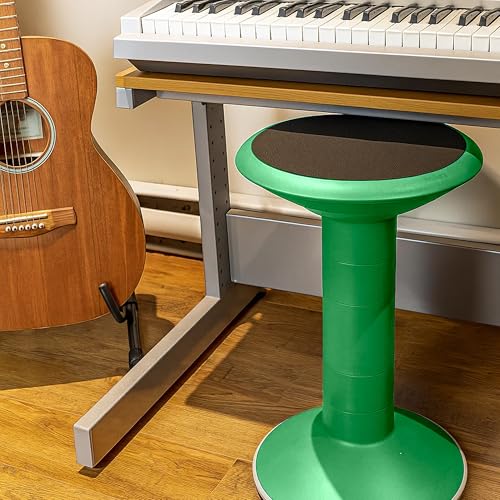 Image of Storex Wiggle Stool - Active Flexible Seating for Classroom and Home Study, Adjustable 12-18 Inch Height, Green (00304U01C)