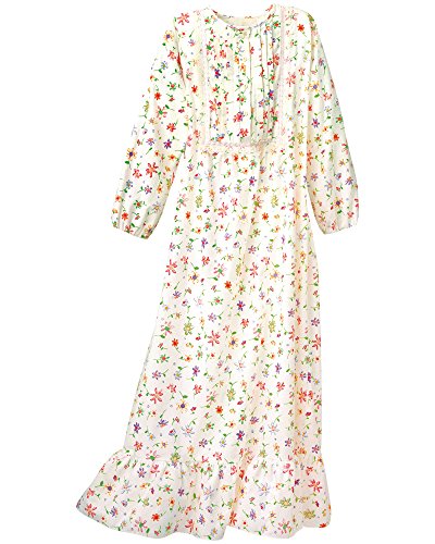 National Floral Flannel Nightgown, Multi Floral, Large