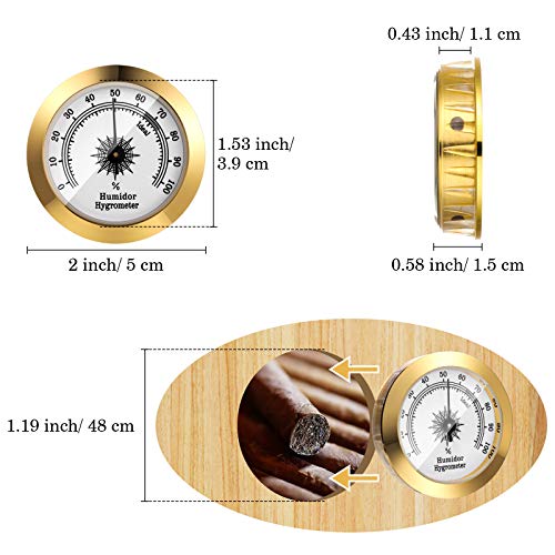 image for Frienda 2 Pcs Hydrometer 2 Inch Humidity Meter Cigar Humidor Hygromete