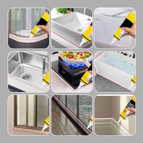Masilla blanca impermeable multifuncional con espátula 3 sets miniatura 7