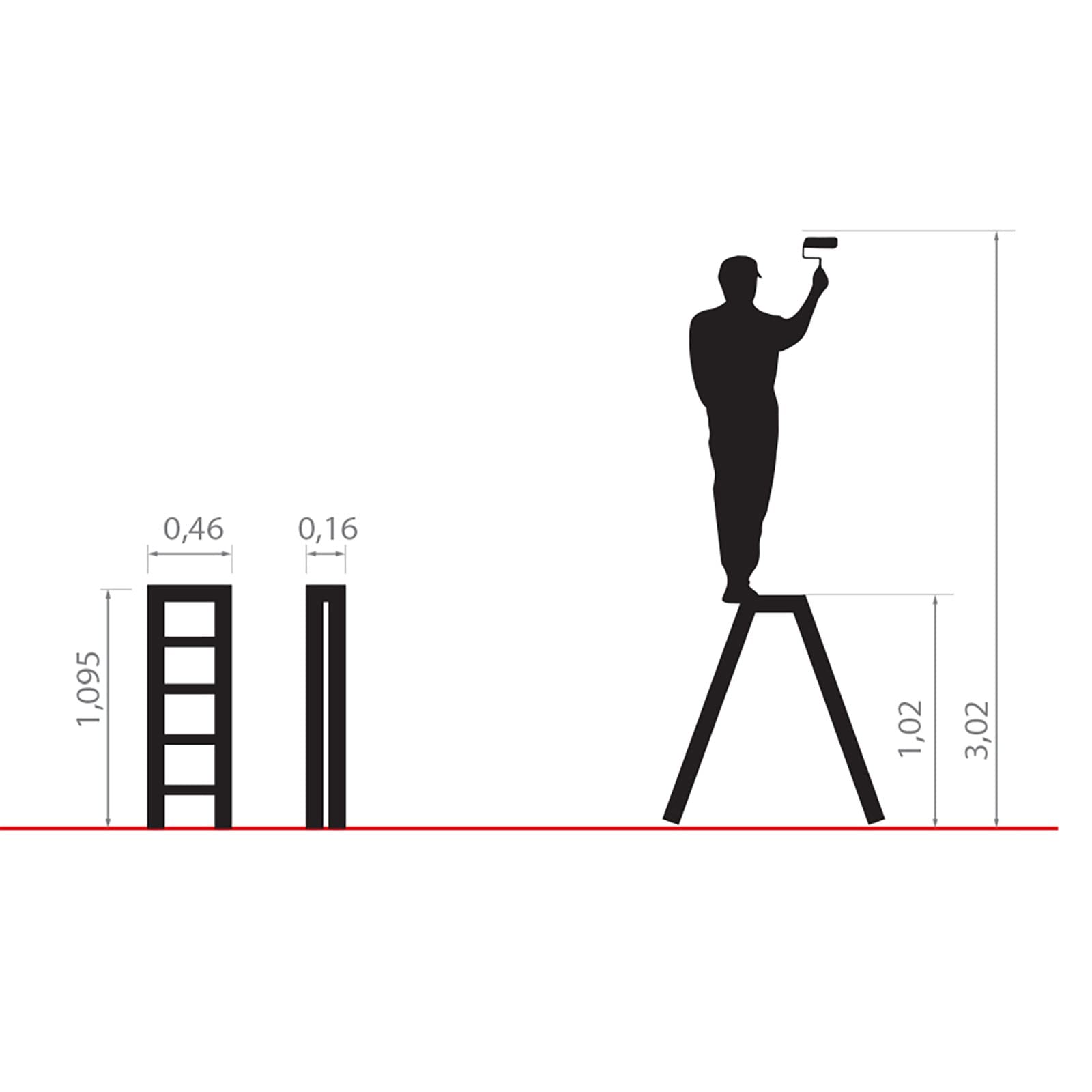 DWA Escabeau Double Pliable en Aluminium 5 marches