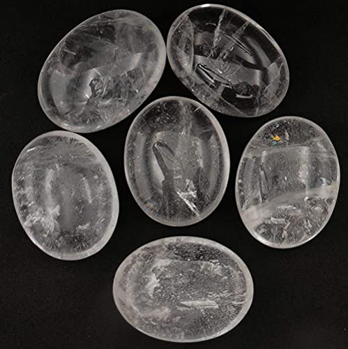 Image of Amazing Gemstone Clear Quartz Crystals and Healing Stones - Large Palm Stone Crystals Piedra - Crystal for Good Luck, Positive Energy, Meditation - Unique Stocking Stuffers & Birthday Gifts