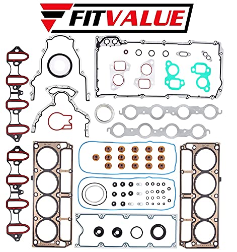 Rugged and Easy Fitting Cylinder Head Gasket Full Set Compatible with 2002 2003 2004 2005 2006 2007 2008 2009 2010 2011 Silverado Tahoe GMC Yukon Envoy Buick Cadillac 4.8L 5.3L