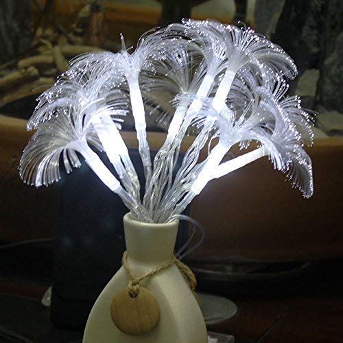 Luz de noche, luces de jardín, luces de Navidad, 2,5 m, 10 LED, fibra óptica, colorida, lámpara de gloria matutina, iluminación navideña