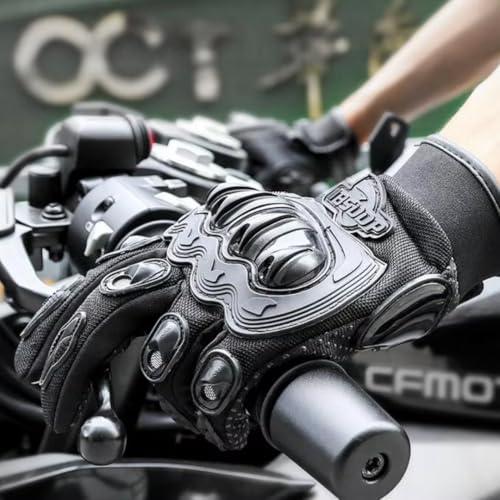 Image of AUTOPOWERZ Black Full Finger Motorcycle Gloves | Racing Style | Touch Recognition Outdoor Gloves for Biking, Cycling & Driving | All Season Protective Riding Gear | XL Size (Pack of 1 Set)