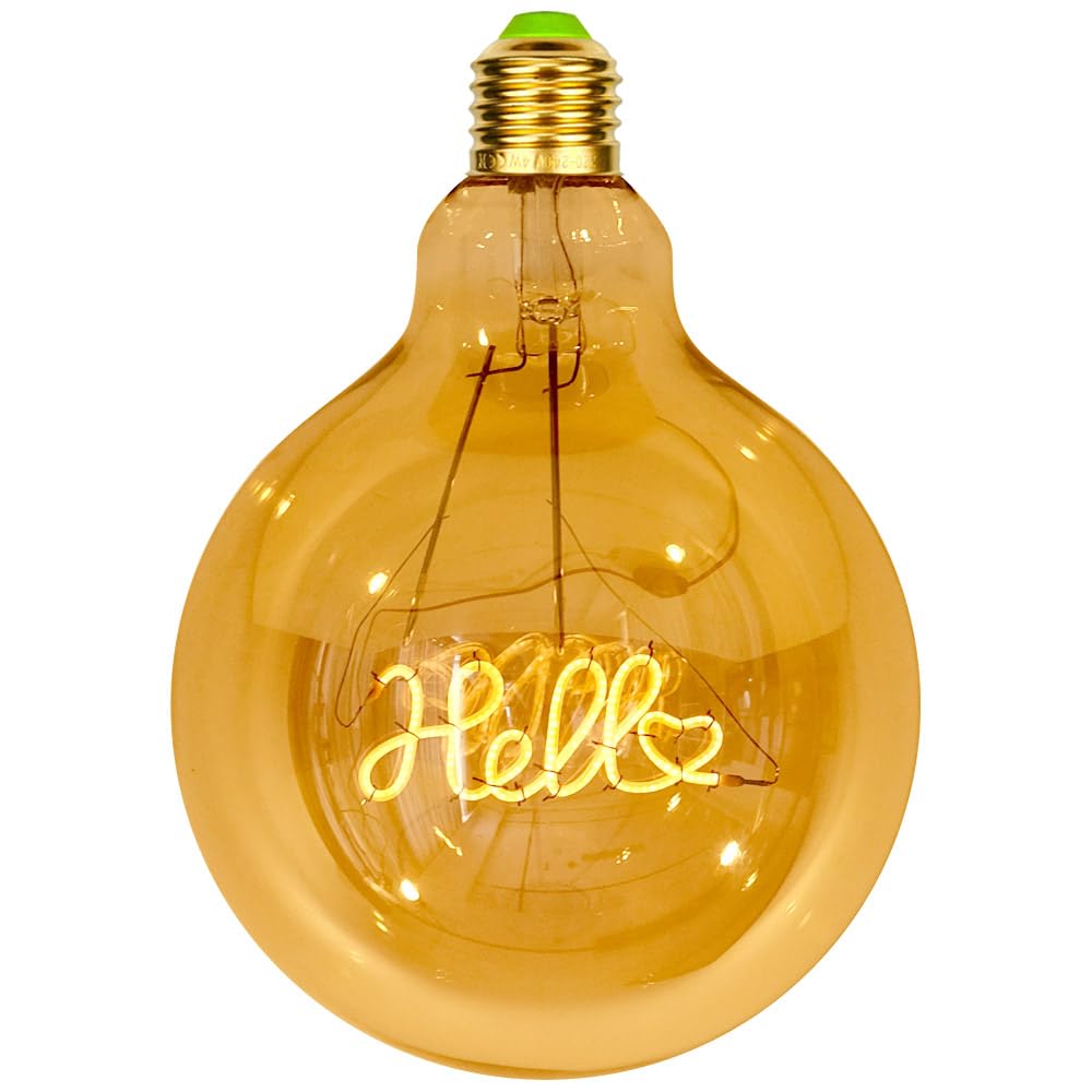 Tianfan Vintage Led Bulbs Big Globe G125 4W 220/240V Alphabets Specialty Decorative Light Bulb Super Yellow Warm (Hello) โ image 1