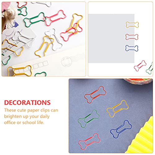 TOYANDONA 60 Stück Knochen Geformt Papier Clips mit Klaren Box Lustige Büroklammern Lesezeichen Planer Clips Büro Schule Liefert