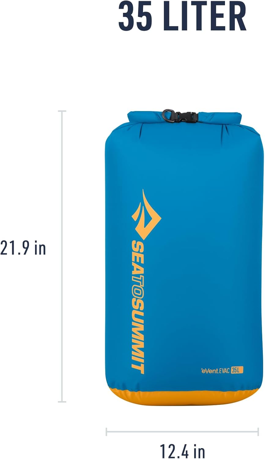 Sea to Summit eVac Dry Bag, Roll-Top Compression Sack, 35 Liter, Turkish Tile Blue - Image 5