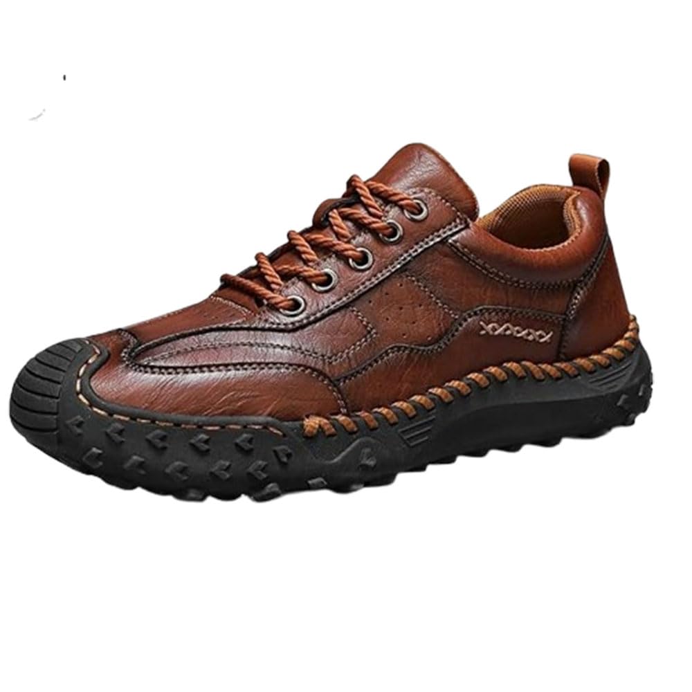 Matufit Orthopedic Handmade Leather Shoes for Men, Classic Leather Anti Slip Round Toe Loafers, Breathable Comfortable Sneakers for Dress Walking