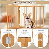 COSTWAY Absperrgitter Hunde 3-teilig, Schutzgitter Holz, Treppengitter 76cm Hoch, Hundeabsperrgitter klappbar, Hundegitter Türschutzgitter Freistehend, Tannenholz, für Küche, Flur, Treppe (Natur)