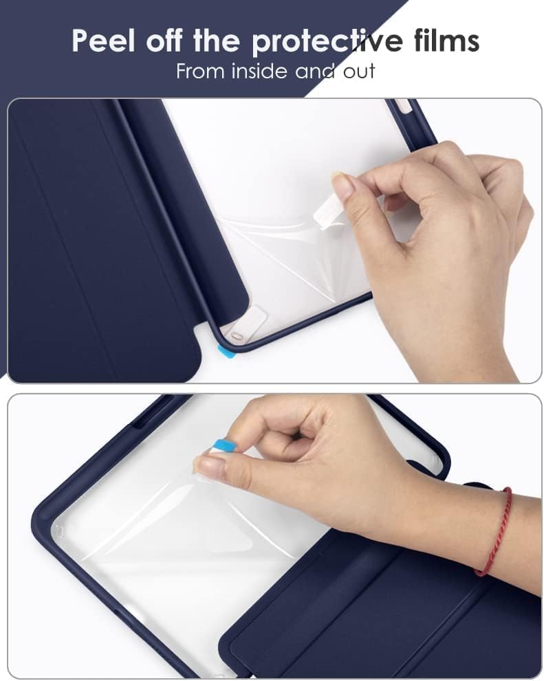 Image of ProElite Cover for Xiaomi Redmi Pad 2 Pro 12.1 inch Cover Case, Smart Flip Case Cover for Xiaomi Redmi Pad 2 Pro 12.1 inch with S Pen Holder, Dark Blue [Transparent Back]