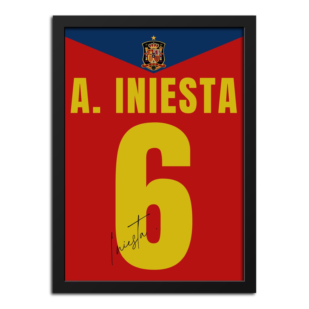 inspire TA Andres Iniesta Spain Jersey World Cup 2026 Poster Framed Laminated Poster Wall Hanging Wooden Photo Frames 12 X 9 Inches-image-14