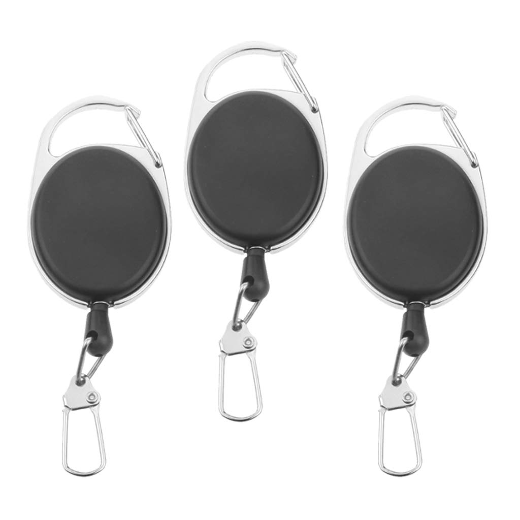 Hellery 3Pcs Fishing Zinger Retractor Reel Holder Retractable Nylon Wire