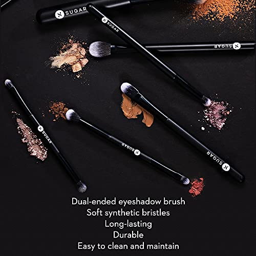 SUGAR Cosmetics Blend Trend - 413 Flat + Round XL Dual Eyeshadow Brush (Flat and Extra Round Tip) - Synthetic Bristles and Wooden Handle thumbnail 8