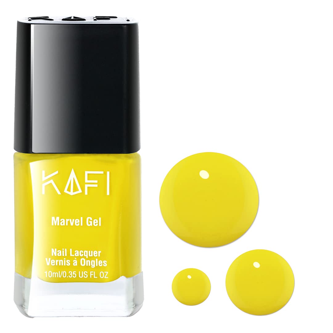 KAFI Lemon Yellow Gel Nail Polish | Vegan & Cruelty-Free | No UV, High-Shine, Long-Lasting | 12-Free Non-Toxic Formula | 10ml | Crafted in Luxembourg-image-30