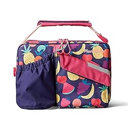 PlanetBox Lancheira isolada, fácil de limpar e durável, bolsa de transporte com bolsos para lanches e bebidas e alças ajustáveis Tutti Frutti