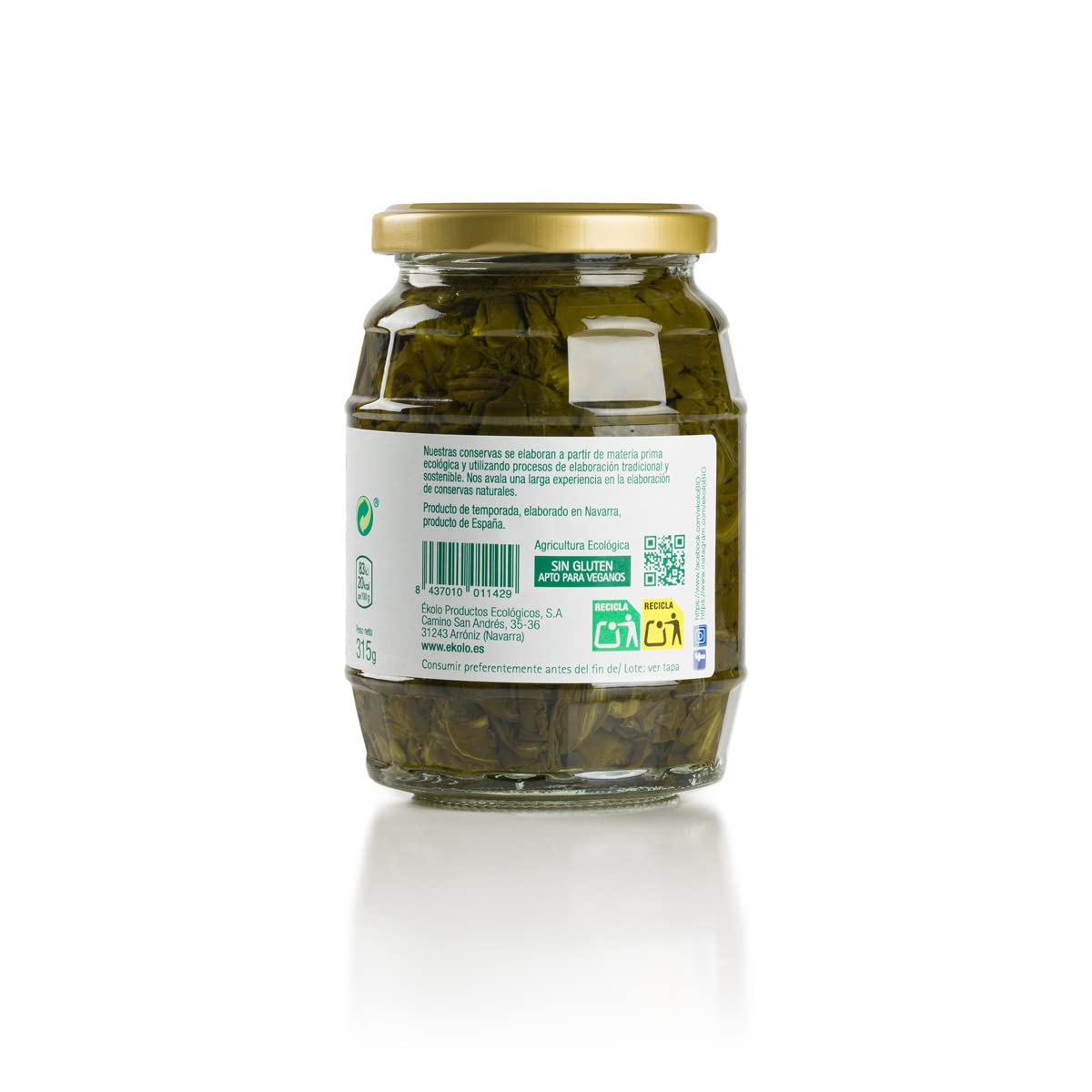 Ekolo Espinacas Bio, 6 Tarros, 315g 1890g