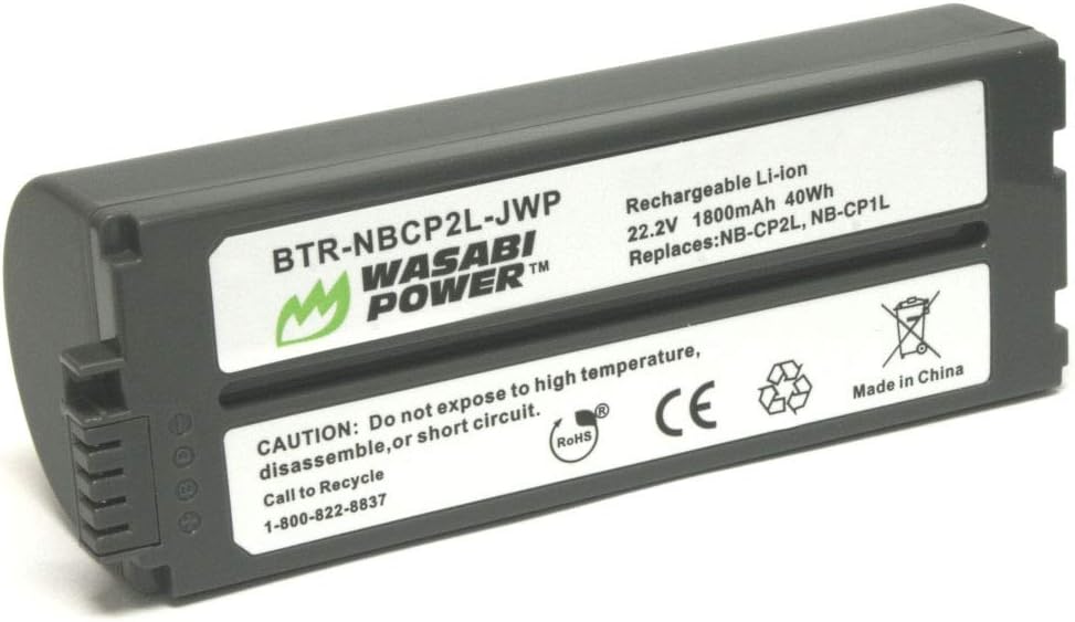Wasabi Power Battery for Canon NB-CP2L, NB-CP1L and Canon Compact Photo Printers SELPHY CP100, CP200, CP220, CP300, CP330, CP400, CP510, CP600, CP710, CP730, CP770, CP780, CP790, CP800, CP900, CP910