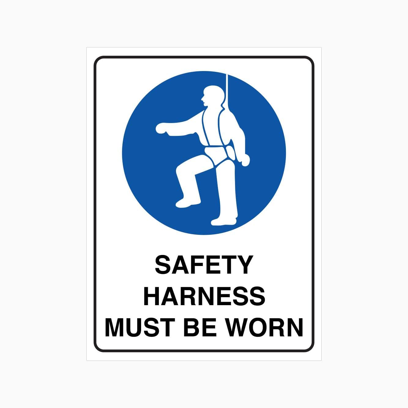 SAFETY HARNESS MUST BE WORN Sign Workplace Metal Tin Sign 8 x 12 inch for Industrial & Commercial Series