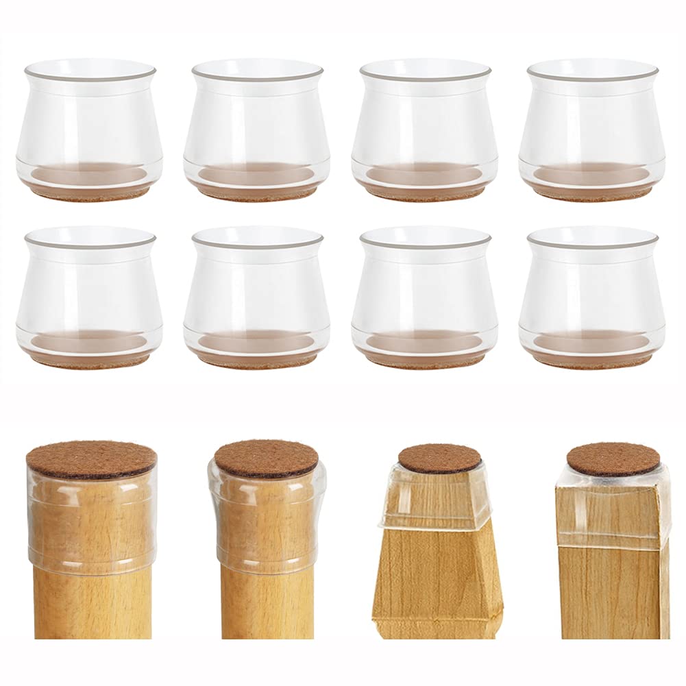 Buy VICSOU Transparency Furniture Pads for Hardwood Floors,8 Chair Leg