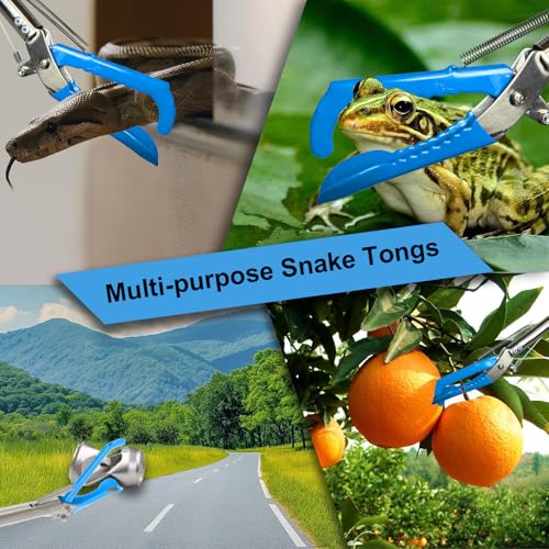 Image of Snake Grabber Tool, 66 inch Snake Tongs Removal Professional Collapsible Rattlesnake Reptile Grabber Long Reach Grabber Heavy Duty Wide Jaw Handling Tool with Lock Non-Slip Foam Grip