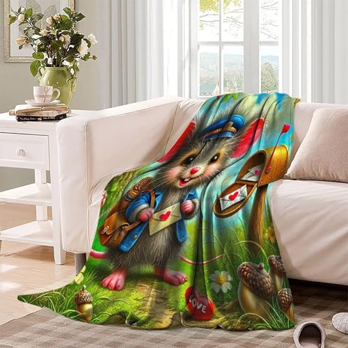 Plaid lit Souris 3D couverture chaude microfibre pour voyage et soirées canapé - 4
