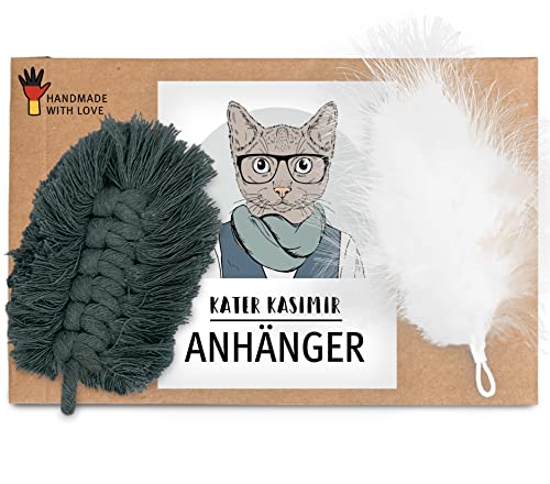 Lot de 2 pendentifs en plumes de rechange avec plumes et pendentifs en macramé pour notre jouet pour chat Cover
