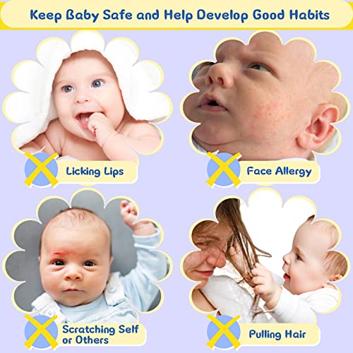 6 Pairs Newborn Baby Mittens No Scratch Gloves Infant Toddler Anti Scratch Essentials Unisex Cotton for 3-9 Months Girls Boys(Classic Colors, Thin)3