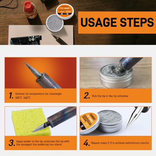 Image of TOWOT Medium Tip Tinner For Electronics Soldering, Iron Tip Cleaner and Re-Tinning Solution, Removes Oxidation, 20g