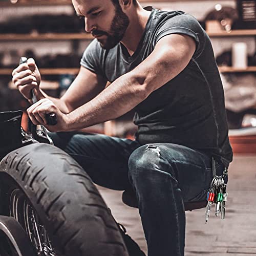 Katerk 6Pcs 1/4 Inch Hex Shank Aluminum Alloy Screwdriver Bits Holder 4 Sets, Light-Weight Quick-Change Extension Bar Keychain Drill Screw Adapter Change Portable (With Black Carabiner) #TOP6