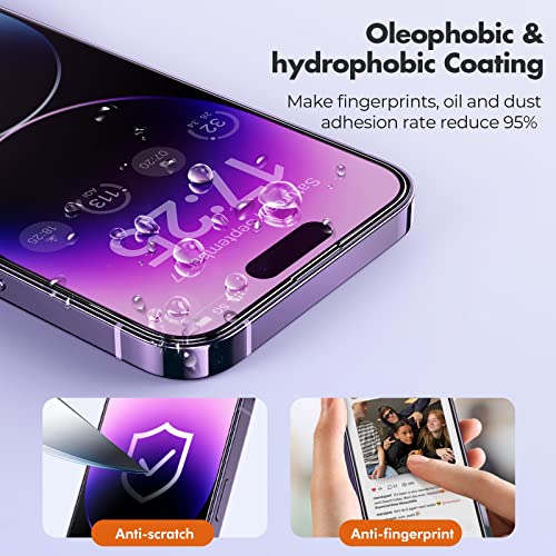 Unbreakcable 3-Pack Screen Protector For Iphone 14 Pro Max, Double Shatterproof Tempered Glass [Easy Installation Frame] [9H Hardness] [99.99% Hd Clear] [Case Friendly] For Iphone 6.7 Inch #TOP4