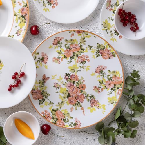 Image of Larah by Borosil 29pc Opalware Amora Dinner Set for Family of 6 | Microwave & Dishwasher Safe Crockery Set for Dining & Gifting | Plates & Bowls