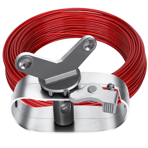 DIRAEEN Drahtseilspanner für Schwimmbadplanen, zur Sicherung von Poolabdeckungen im Winter, Ø 2 mm langes 40 m Drahtseil und Spannschloss