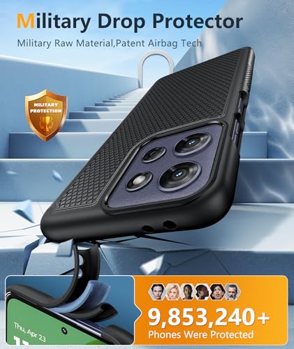 Image of FNTCASE for Moto G-Power 2025 Case: Motorola G Power 2025 Case 14FT Military Grade Drop Protection with Screen Protector Shockproof Anti-Slip Rugged Matte Dual Layer Daily Cover 6.8 Inch (Black)