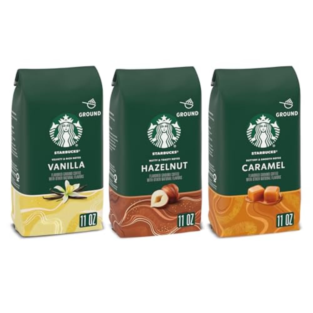 Starbucks Flavored Ground Coffee—Variety Pack—Naturally Flavored—3 bags (11 oz each)