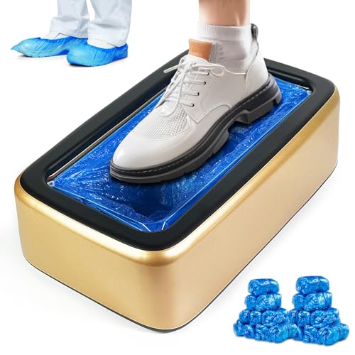 YJDayy Shoe Cover Dispenser Automatic Shoe Cover Machine with 200pcs Shoe Covers Disposable Portable Automatic Shoe Cover Dispenser Shoe Booties Disposable Non Slip for Home Office Factory