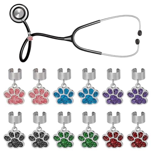 OLYCRAFT 12 breloques stéthoscope patte chien 6 couleurs