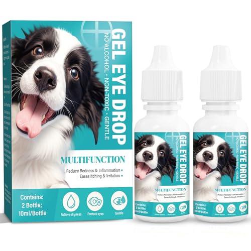 Cataract Drops for Dogs,Effective Pet Gel Eye Drops, Long Lasting Hydration, for Dry Eyes, Allergy Symptoms,2Pack(2x10ml)