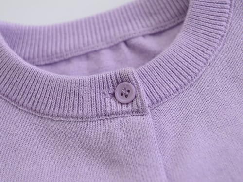 Image of ACESTAR Boys Girls Cardigan Sweater Cotton School Uniforms Solid Kids Long Sleeve Button Down Sweaters Knit Tops, 3T-12Years