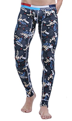 ARCITON Men's Low Rise Leggings Long Johns Thermal Pant US M/with Tag L(Waist: 33"- 35") 5005CKU Leaves