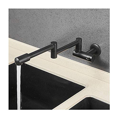 Robinet de cuisine pliable mural noir mat pour libérer l'espace de votre évier moderne
