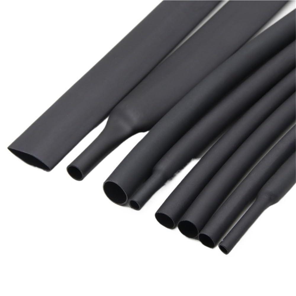 Guaina termorestringente Nera 1-200 m, Guaina termorestringente 3:1, Diametro 1,6-39 mm, for Fili con Colla a Doppia Parete(7.9MM*25 Meters)