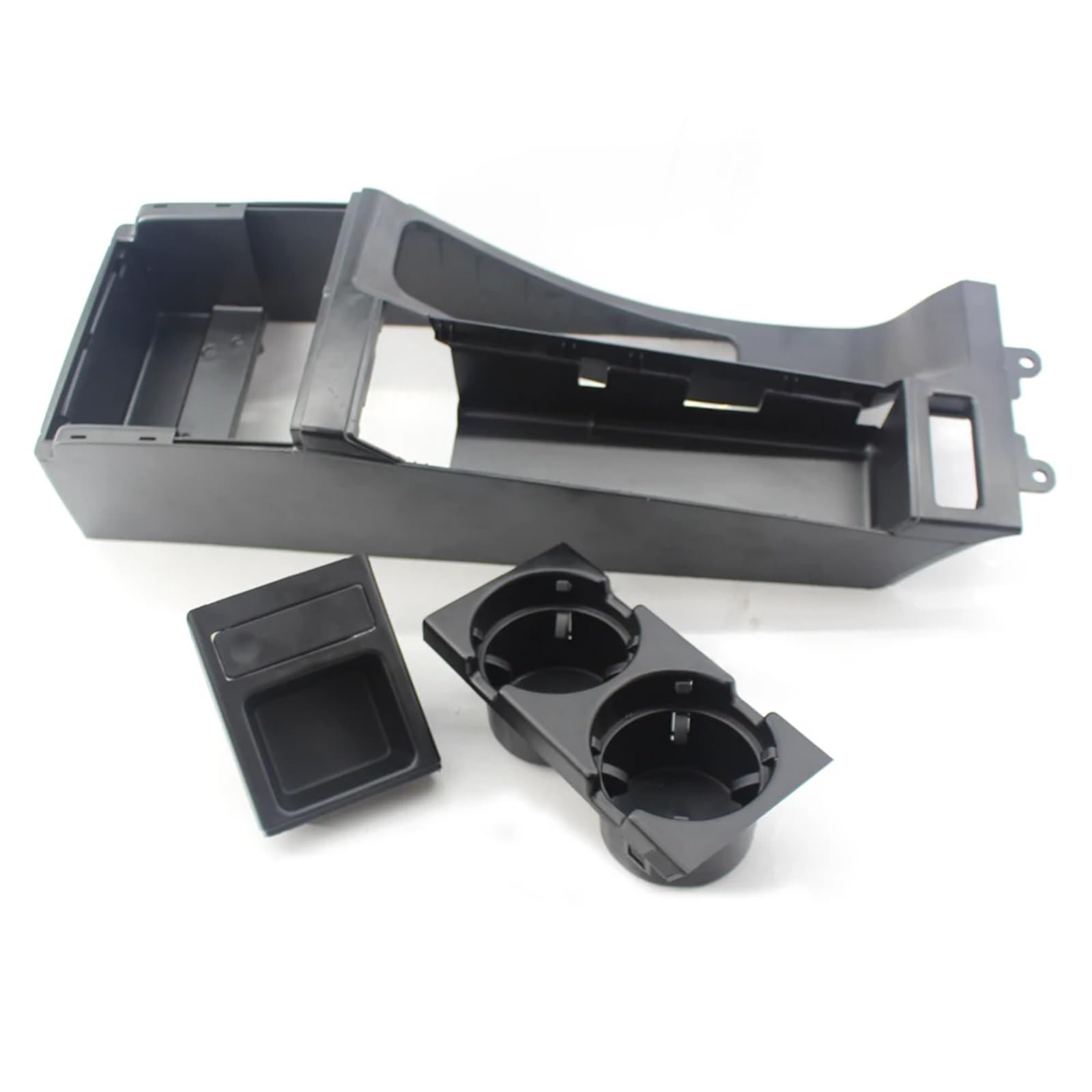 3 Teile/satz Fit Für BMW E46 Schwarz Center Console Trim Basis & Tasse Münze Speicherung Halter Armlehne Box