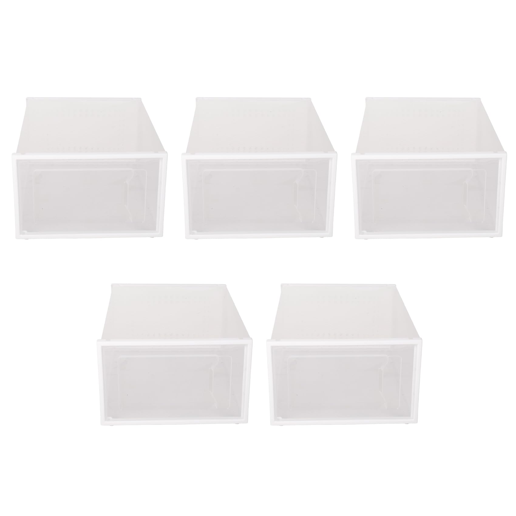 CTRLZS 5 PCS Storage Box Drawer-Type Plastic Shoe Rack Transparent Shoe Cabinet Online Celebrity Shoe White