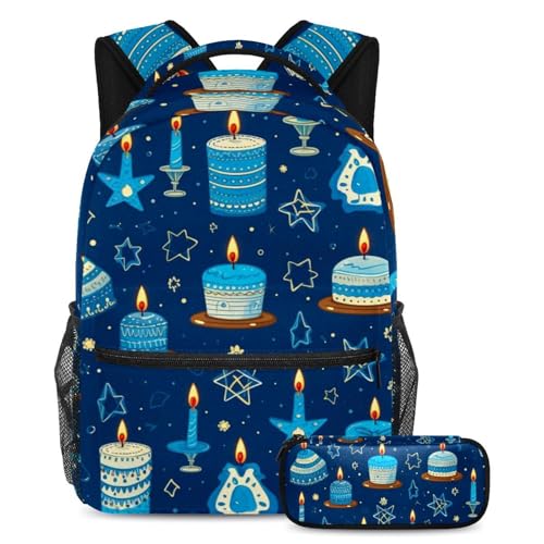 Cartables grande capacité adolescents voyage avec trousse crayons bougies Hanukkah