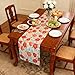 Pioneer Woman Kitchen Stuff Floral Table Runner 72 Inches Long Linen Farmhouse Table Cloth with Botanic Printed, Washable & Reusable Kitchen Dining Table Decorations