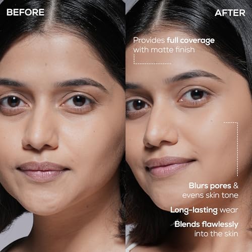 Image of RENEE Bollywood Filter Blurring Liquid Foundation- Cocoa Cloud |Blurs Pores & Blemishes, Full Coverage, Matte Finish | Hydrates & Evens Skin Tone | With Niacinamide & Hyaluronic acid | 30ml