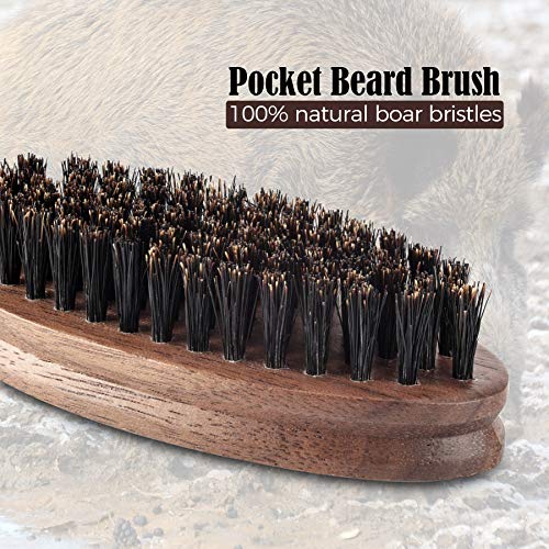 BFWood Pocket Beard Brush & Comb for Beard and Mustache - Facial Hair Grooming Tool for Men - Thumbnail 2