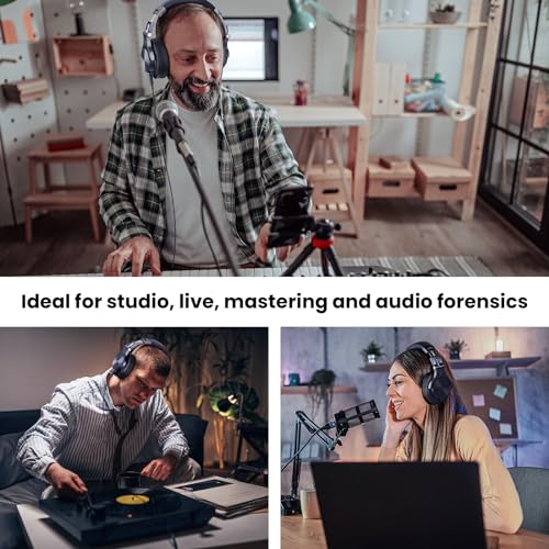 Image of OneOdio A71 High Resolution Headphones, Wired Sealed Headphones, Bass Over-Ear, Compatible with Recording, with Microphone, Foldable, 3.5 /6.35mm Jack for Musical Instrument Practice, Mixing